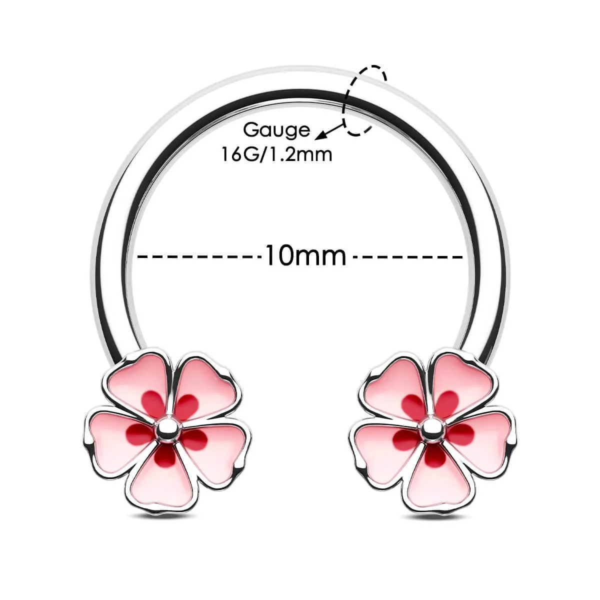 16G Spring Sakura Horseshoe Septum Ring