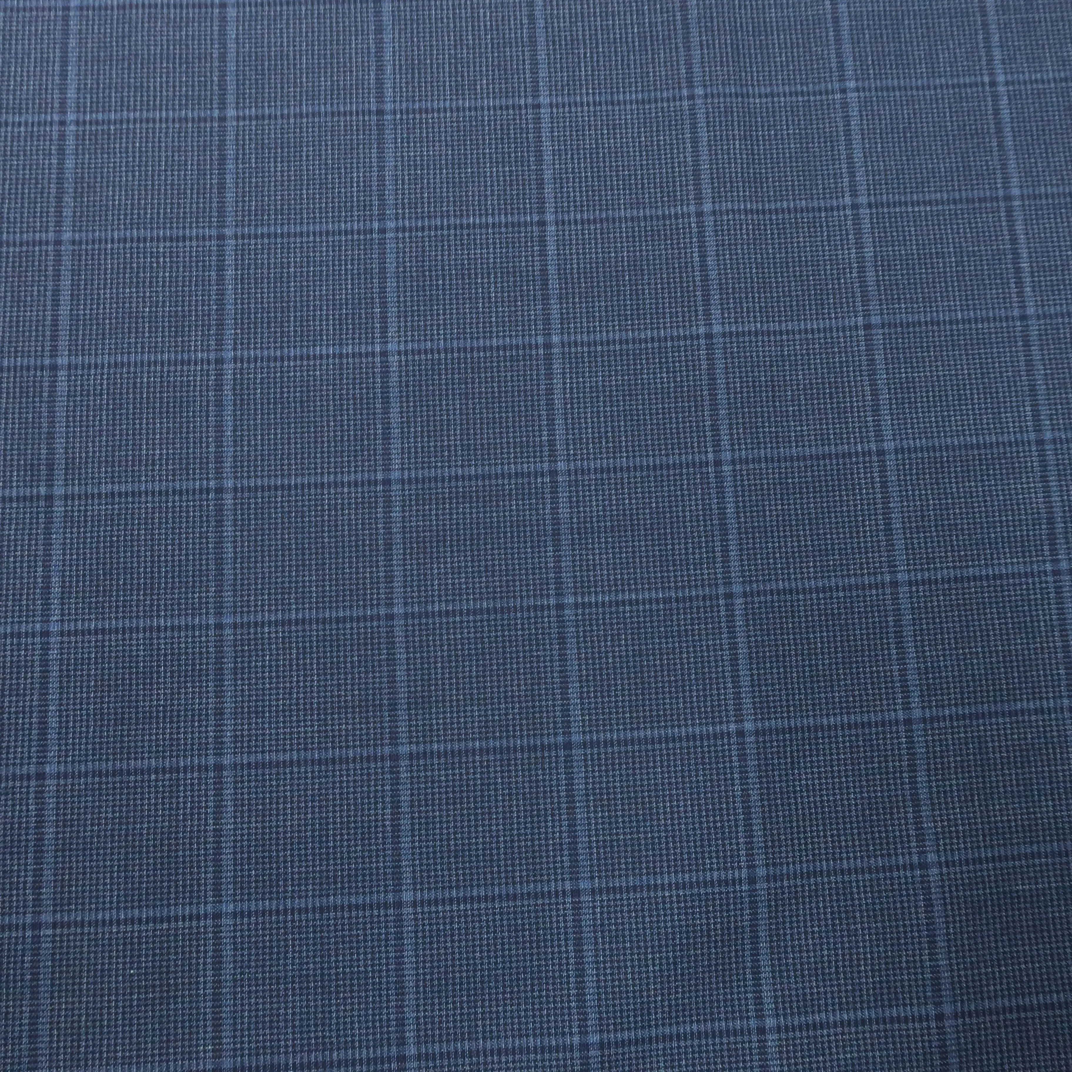 4.40 YDS Blue Glen Check Wool Loro Piana Fabric