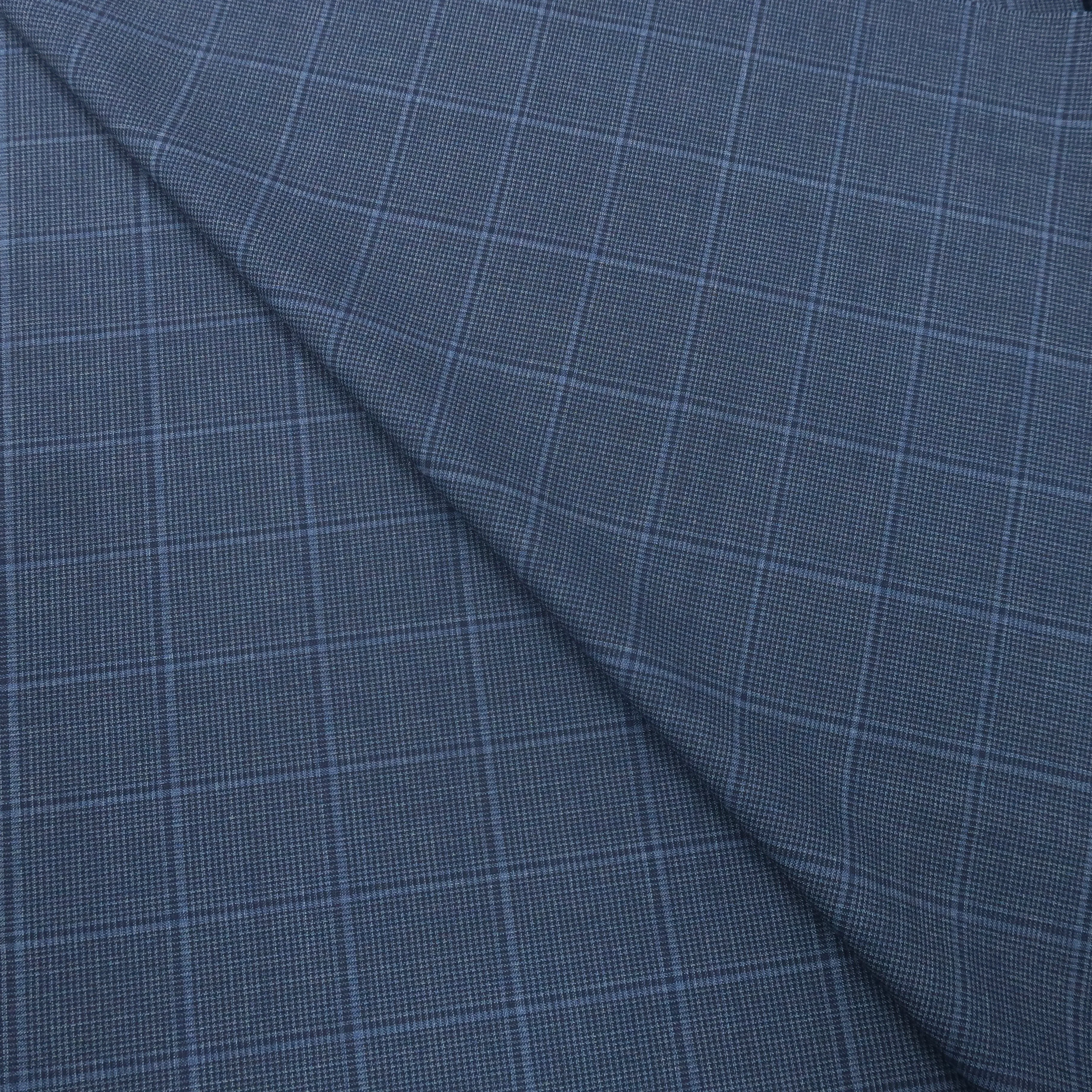 4.40 YDS Blue Glen Check Wool Loro Piana Fabric