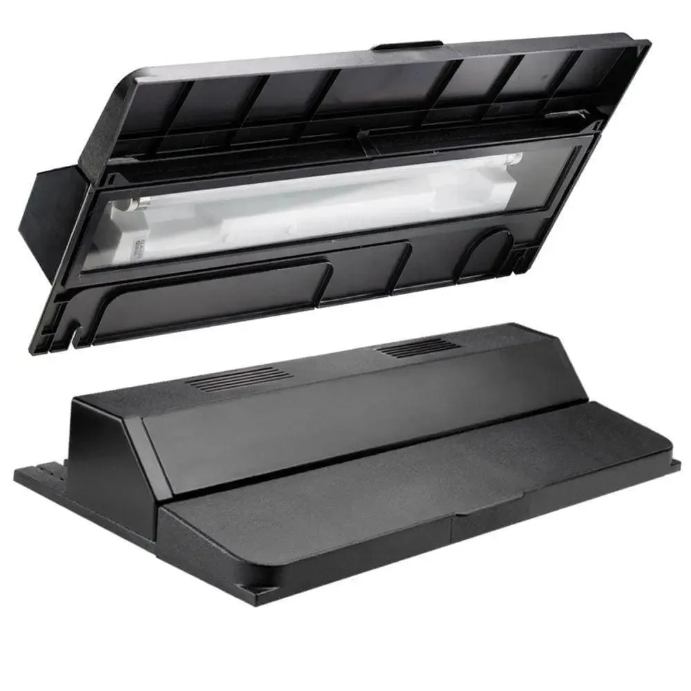 Aqueon Deluxe T-8 Fluorescent Full Aquarium Hood Black