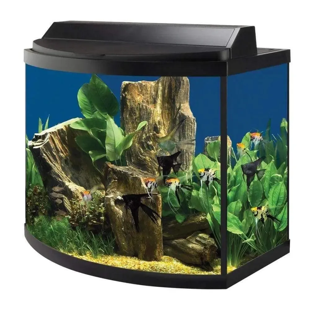 Aqueon Deluxe T-8 Fluorescent Full Aquarium Hood Black