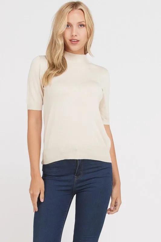 Basic Knit Turtleneck Top