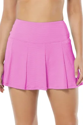 Beach House Pique Solids Olivia Swim Skort, Bright Peony (H51745)