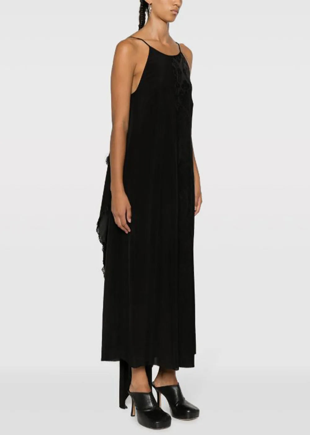 Black Adore Draped Midi Dress