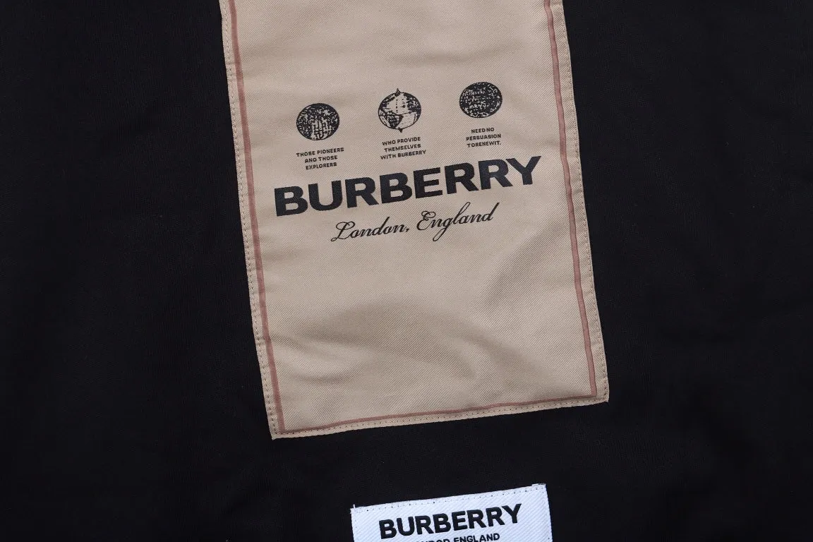 Burberry Black Hoodie with Logo Patch