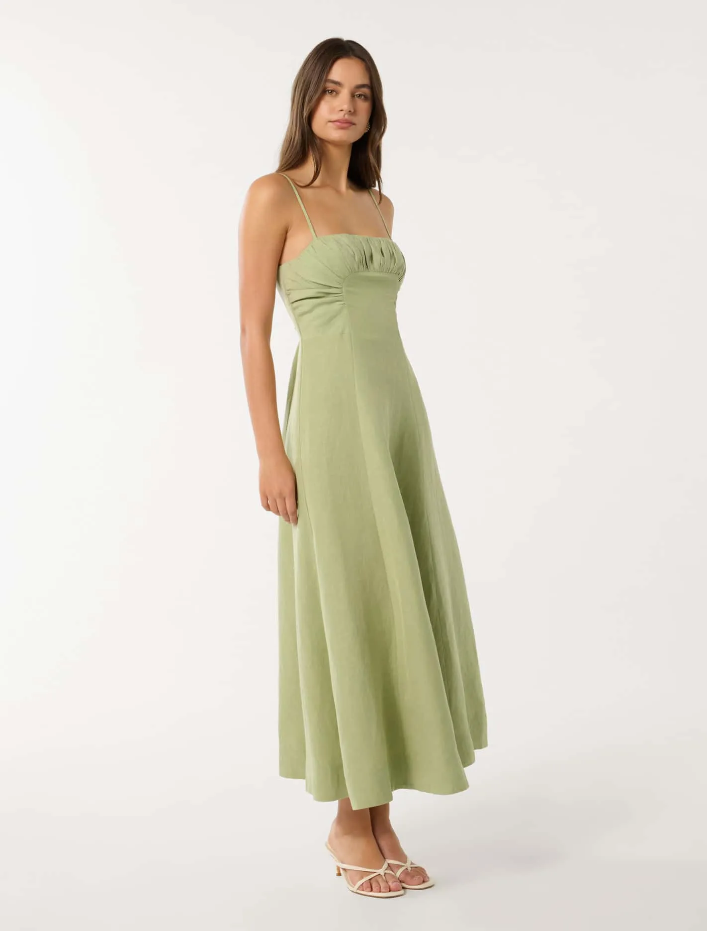 Camilla Strappy Ruched Midi Dress