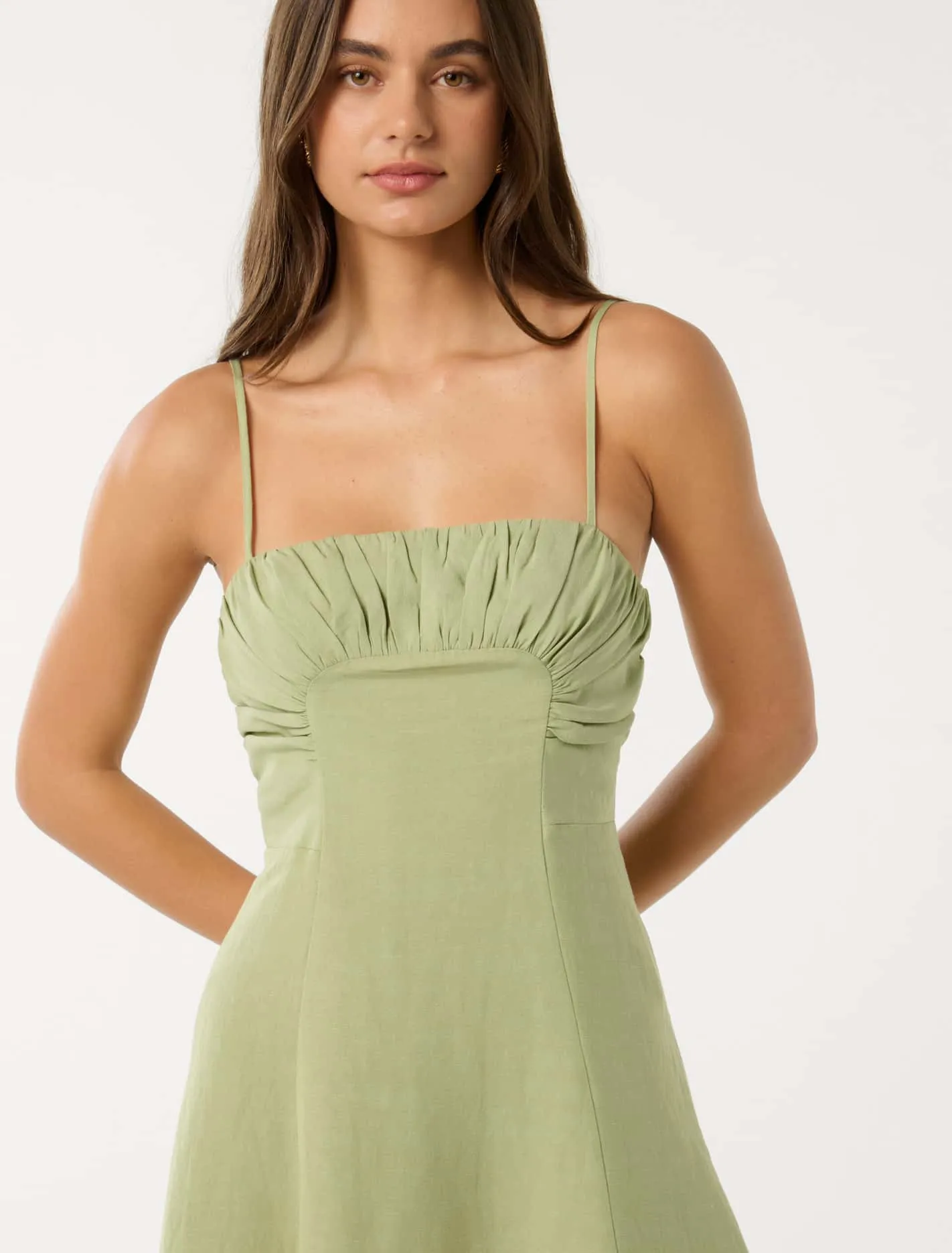 Camilla Strappy Ruched Midi Dress