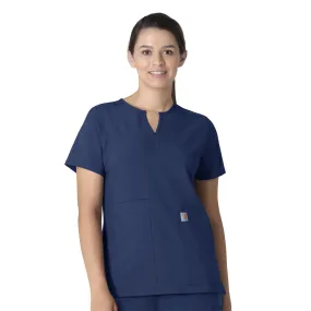 Carhartt Force Essentials Women's Notch Neck Tunic Scrub Top - Navy