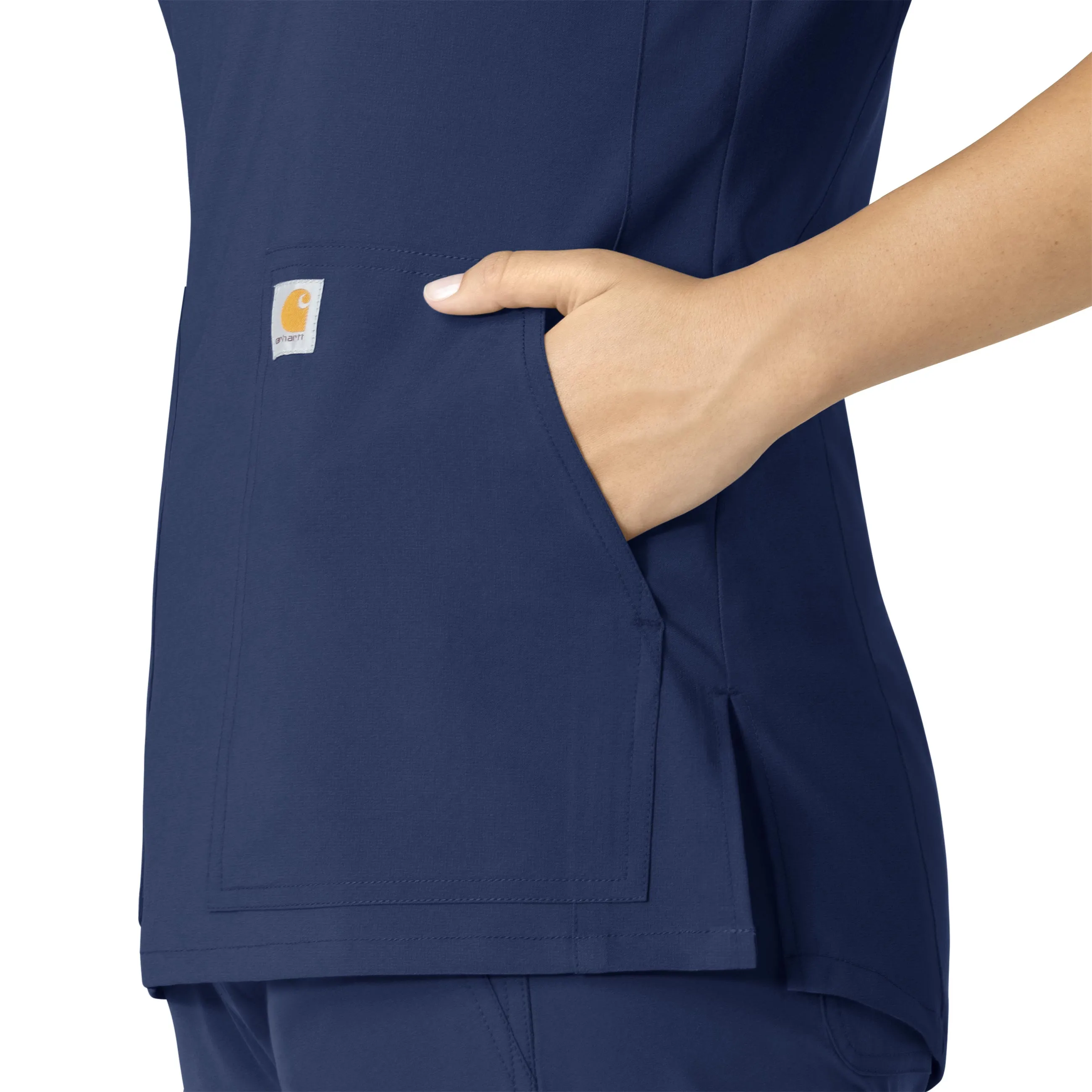 Carhartt Force Essentials Women's Notch Neck Tunic Scrub Top - Navy