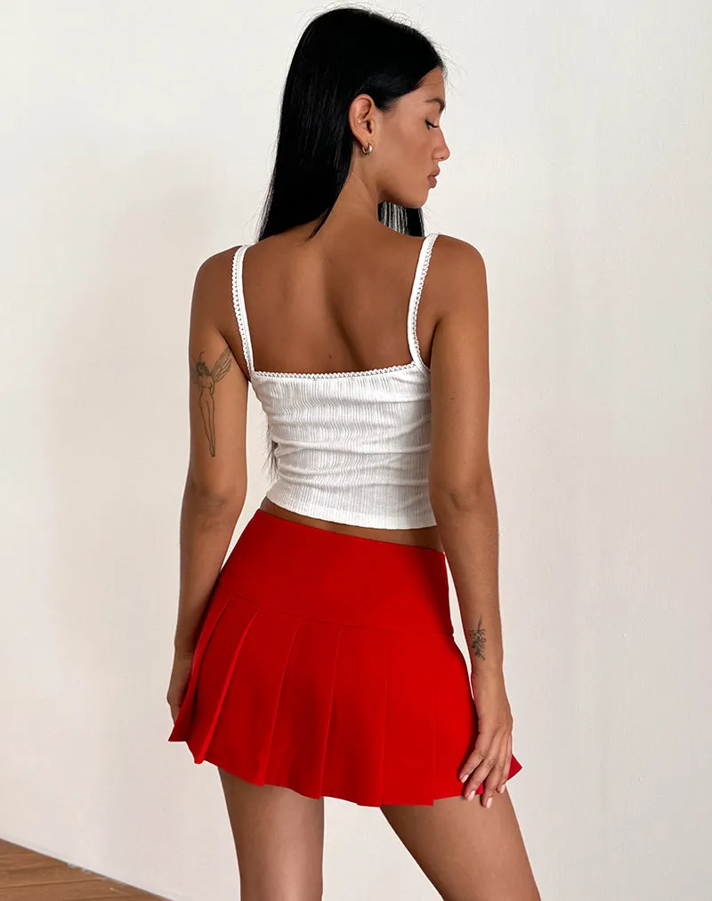 Casini Mini Skirt in Soft Tailoring Red