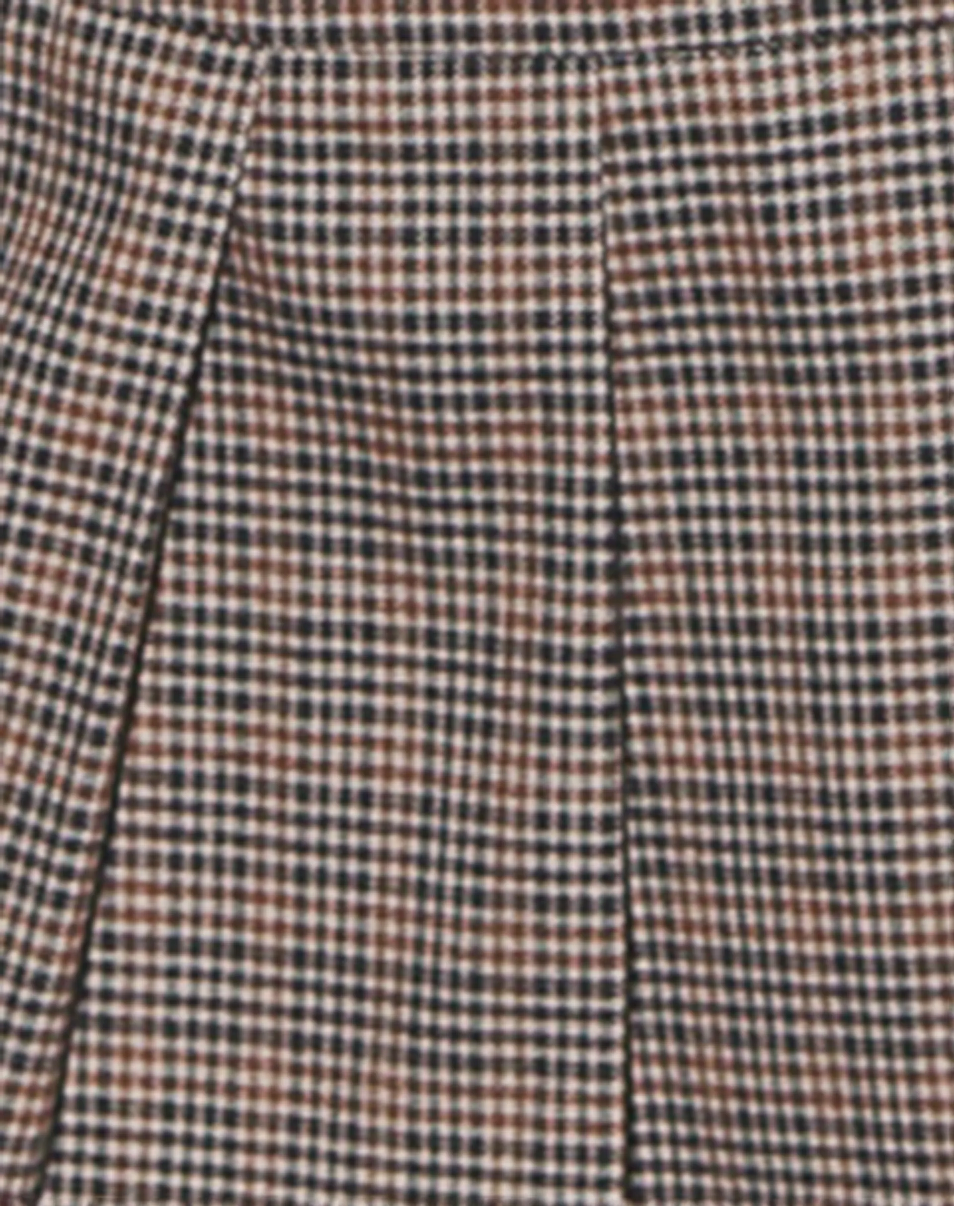 Casini Pleated Micro Skirt in Micro Check Brown