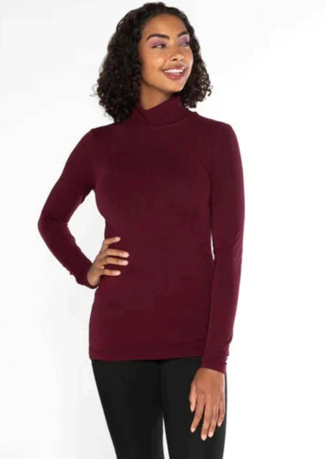 C'EST LONG BAMBOO TURTLE NECK LS