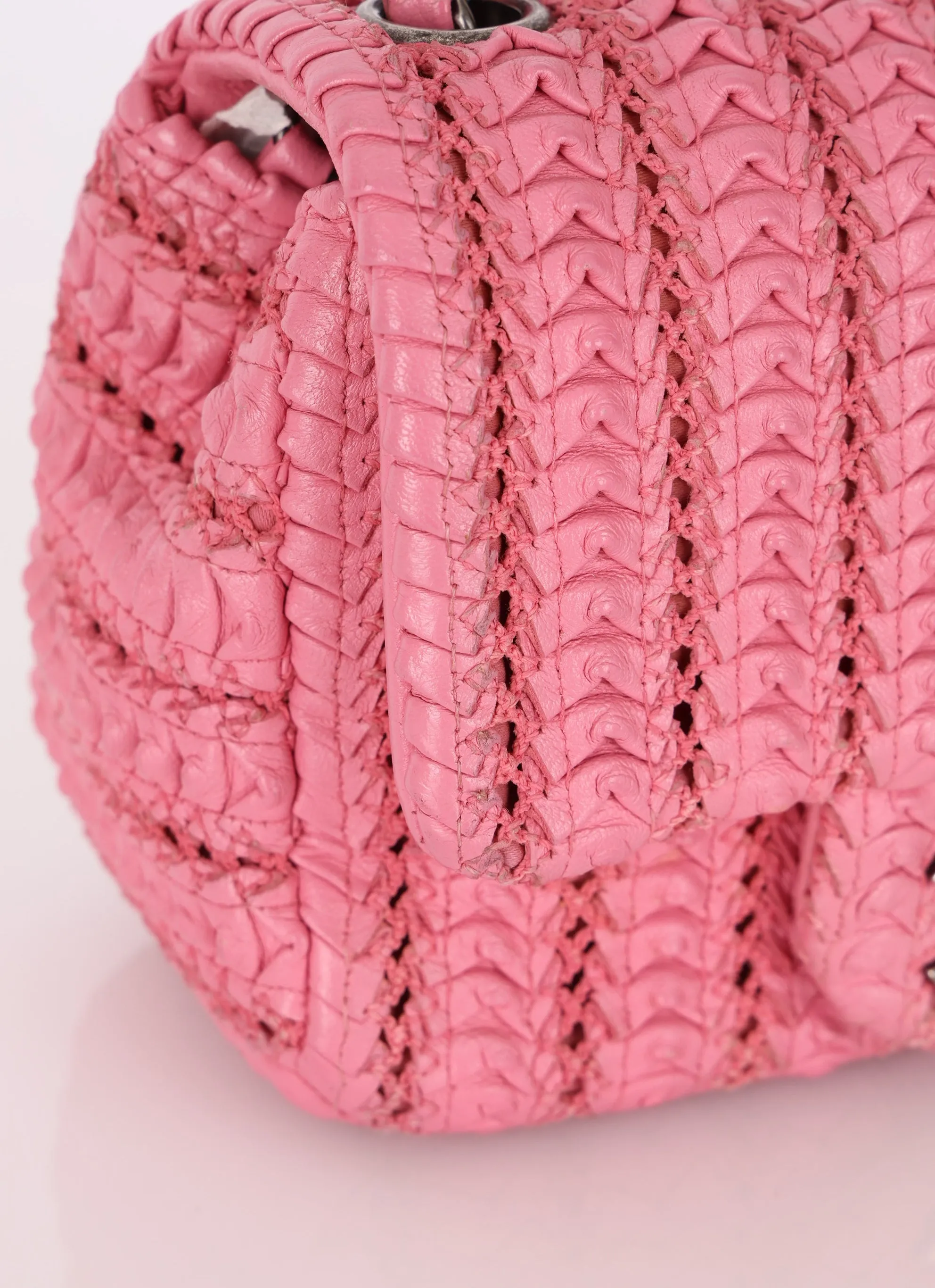 Chanel 2015 Lambskin Crochet Mini Square Flap