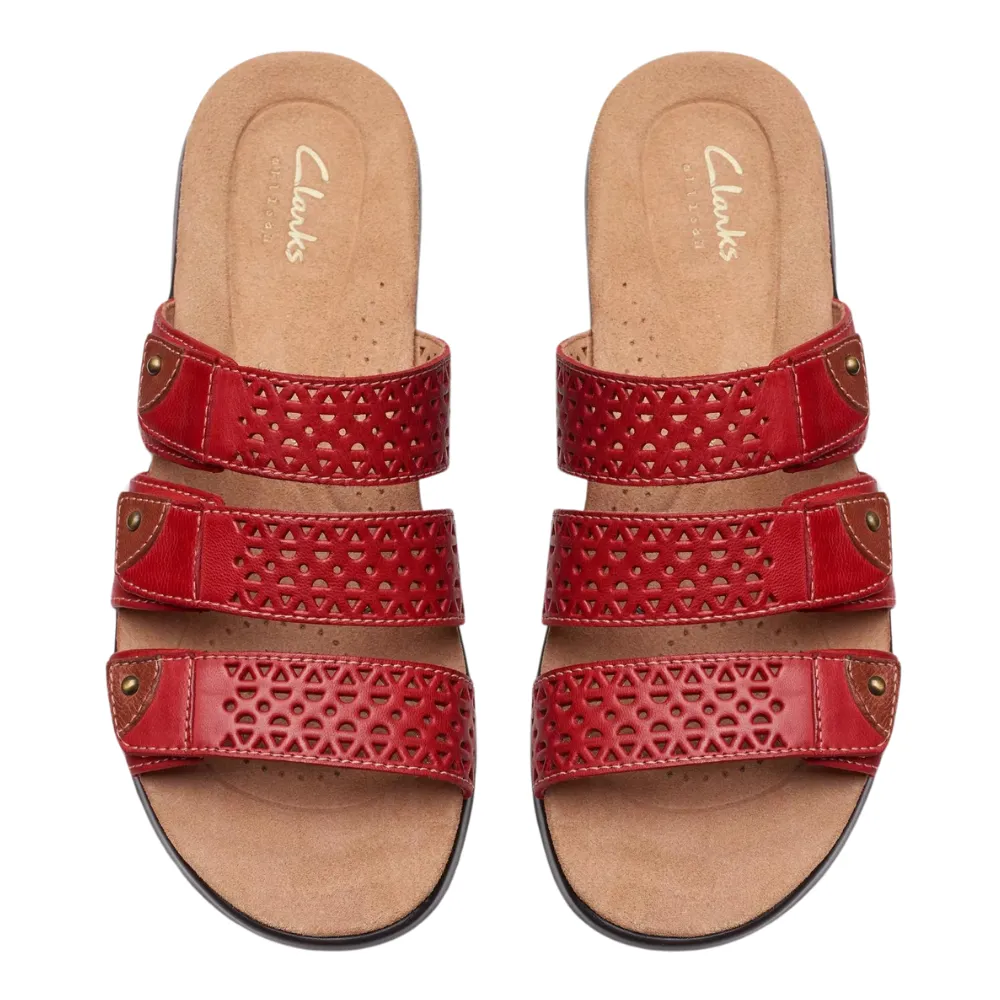 Clarks Kitly Walk Cherry Leather Sandal (Women's)