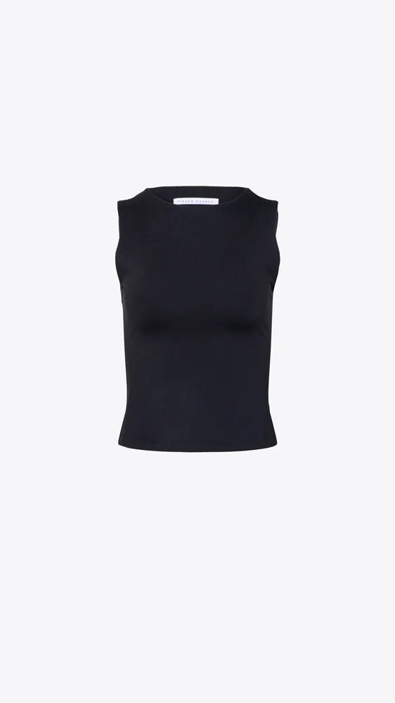 Crew Sleeveless Top - Black