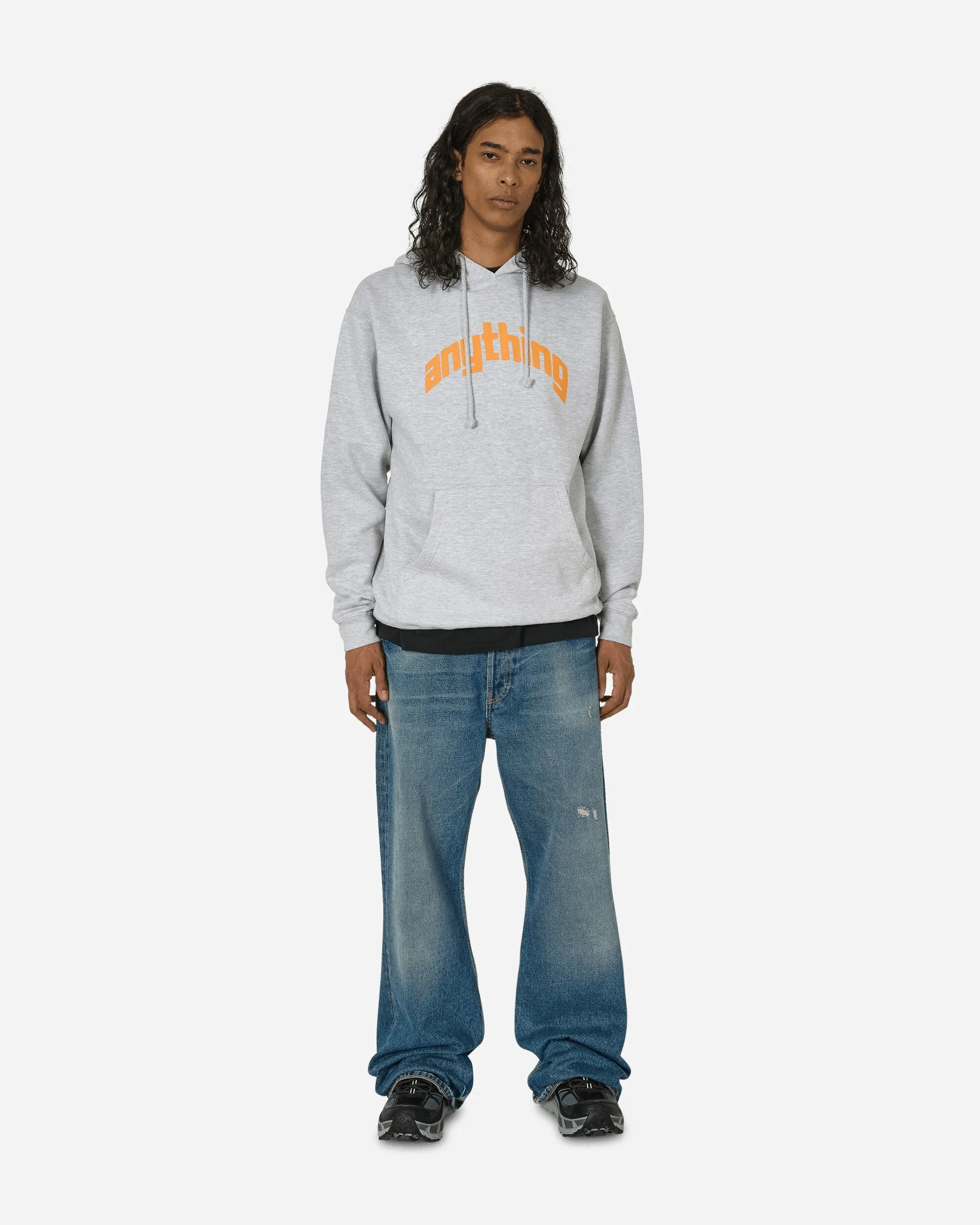 Curved Logo Hoodie Heather Grey