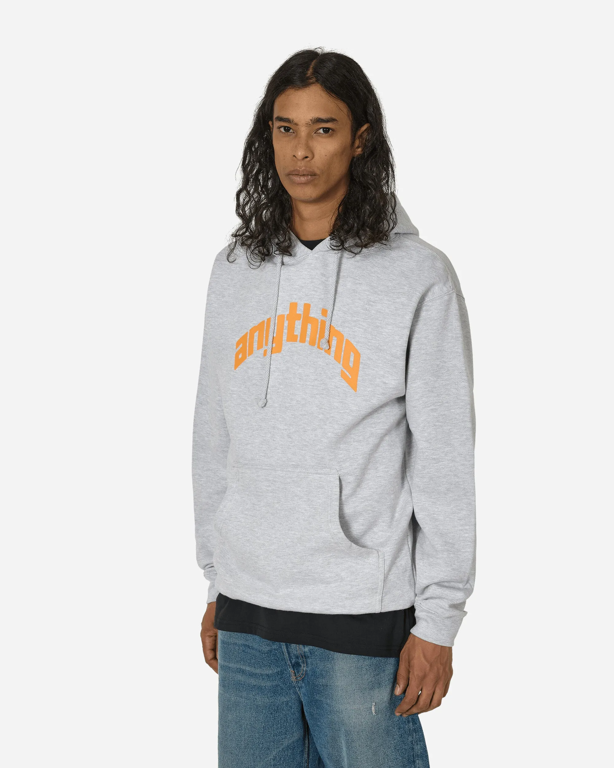 Curved Logo Hoodie Heather Grey