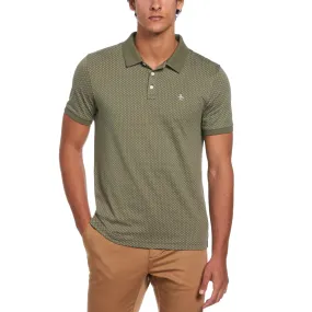 Ditsy Diamond Print Polo