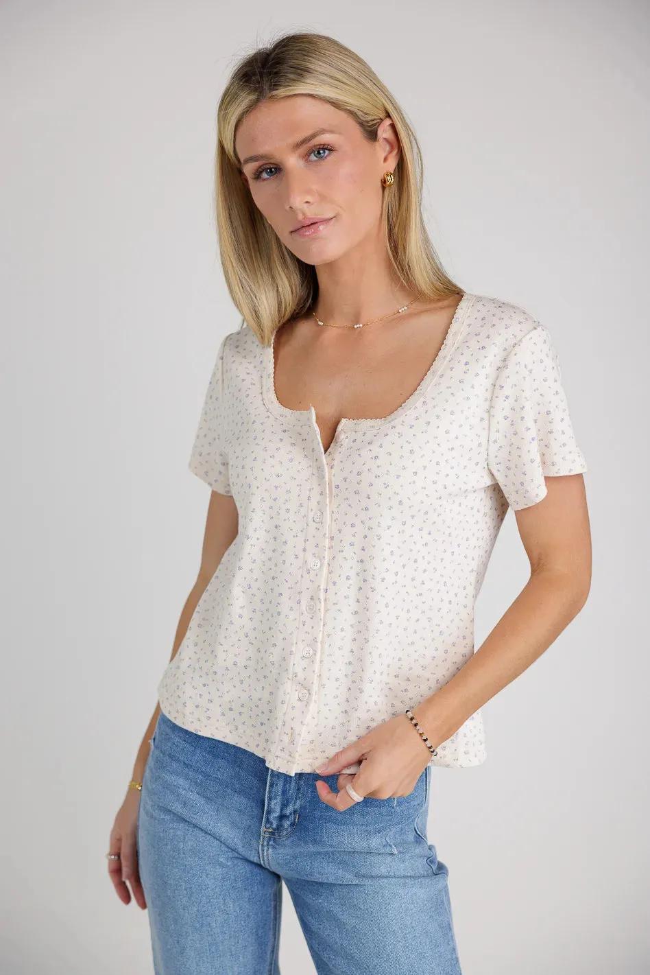 Ditsy Floral Knit Top - FINAL SALE