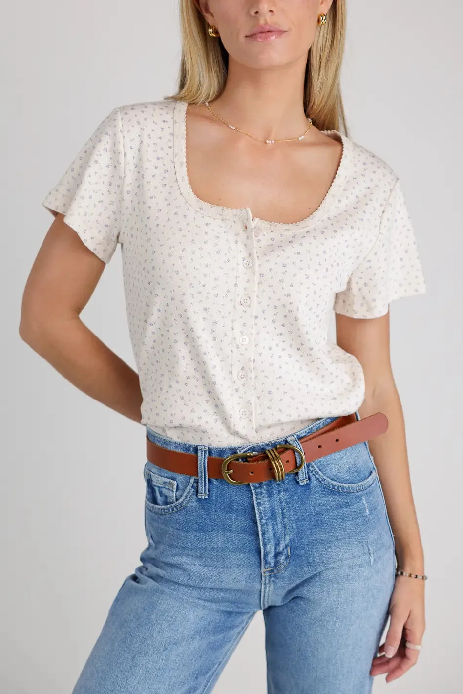 Ditsy Floral Knit Top - FINAL SALE