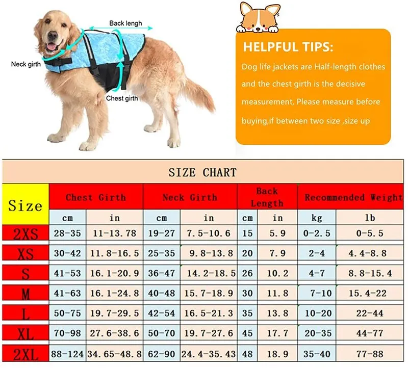 Dog Swimming Vest with Reflective Strips