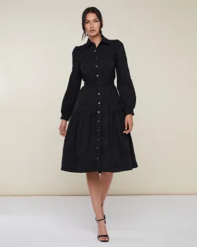 Embroidered Eyelet Shirt Dress