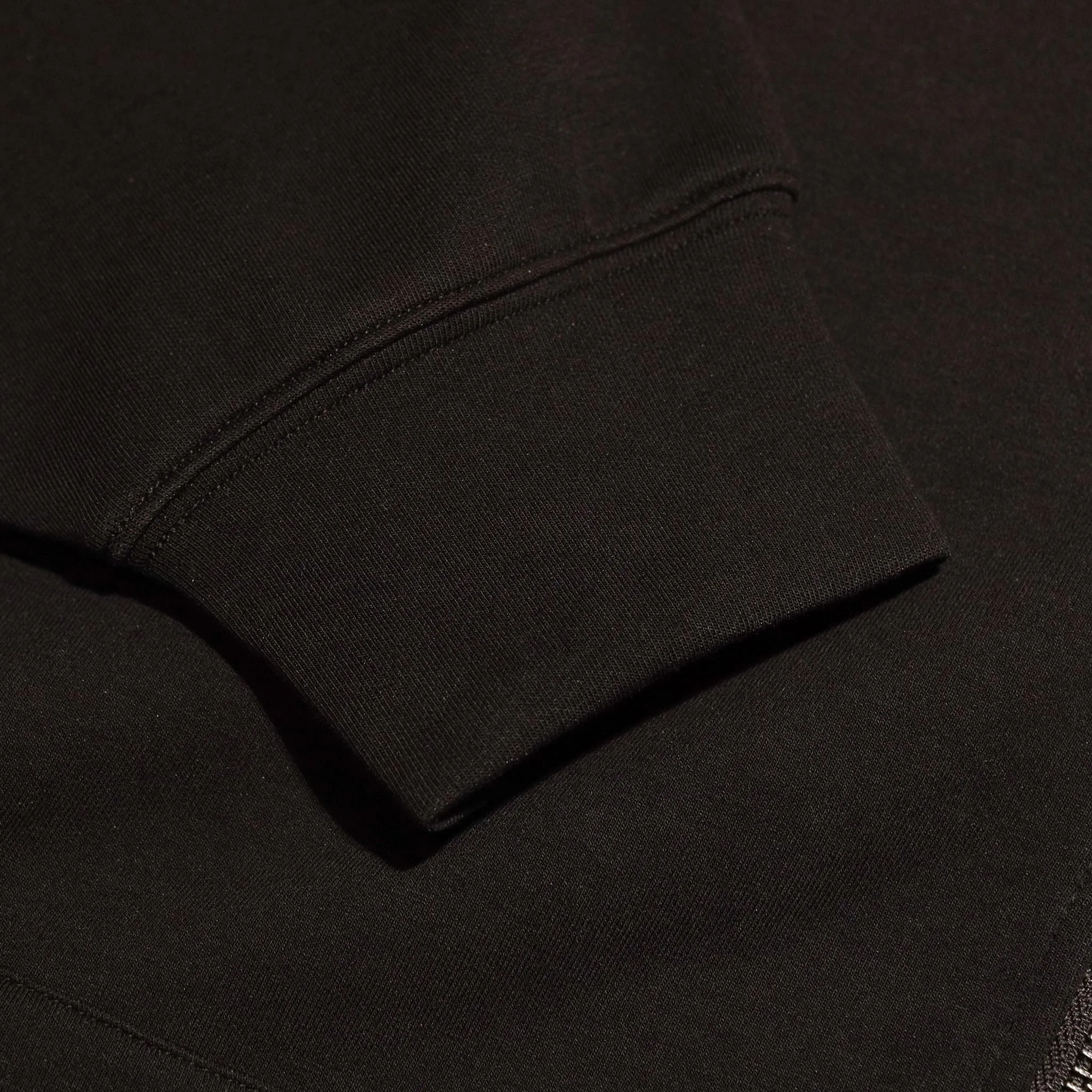 Embroidered H 2-Way Zip-Up Hoodie Black