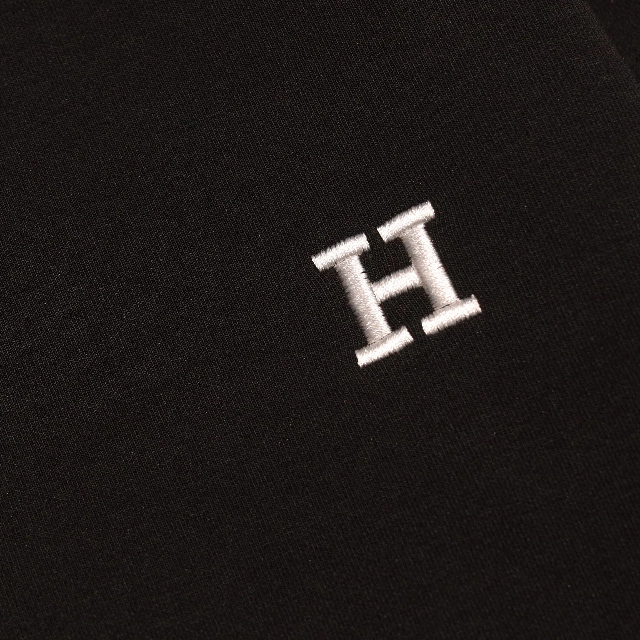 Embroidered H 2-Way Zip-Up Hoodie Black