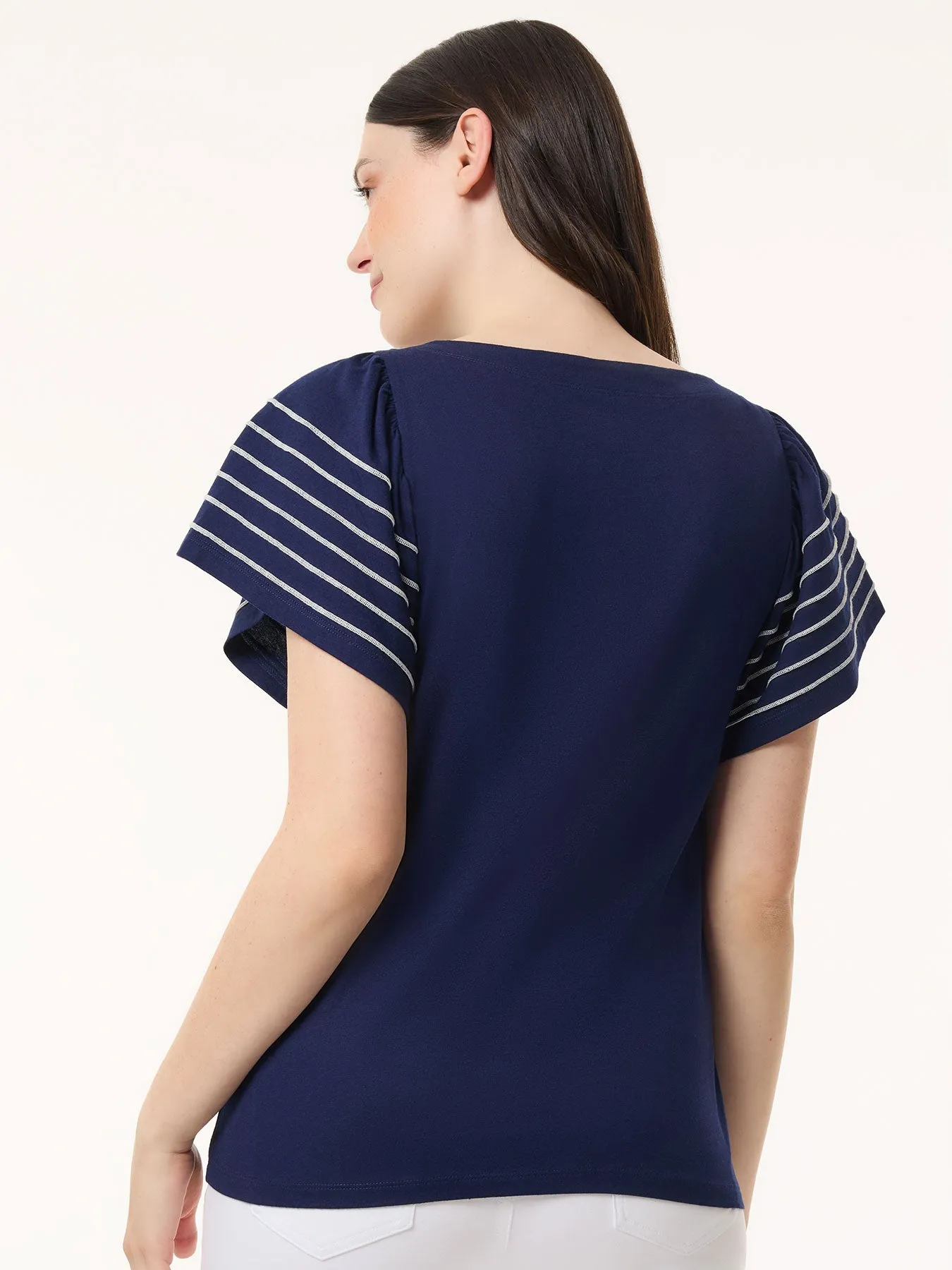 Flutter Short-Sleeve Top, Cotton Modal