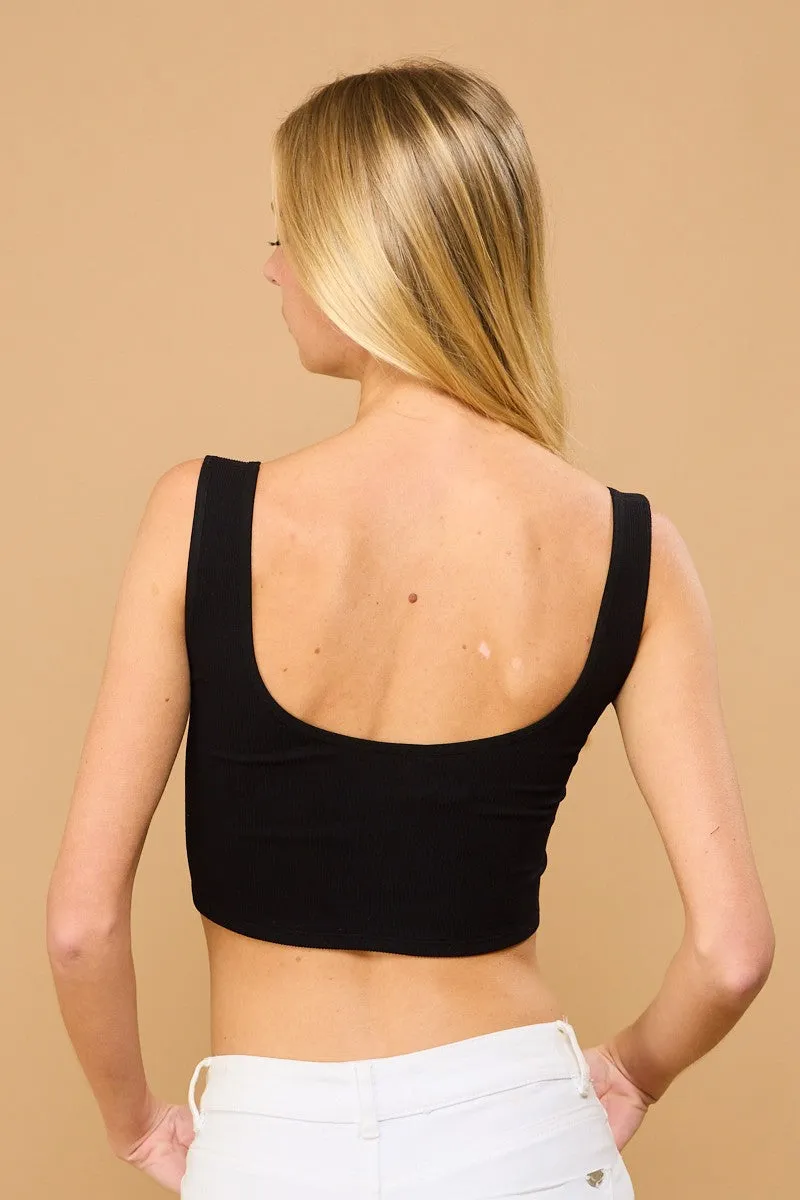 Front Shirring and Stopper Tank Top