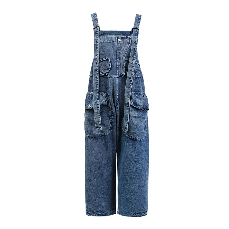 HEYFANCYSTYLE Chic Korean Style Denim Overalls