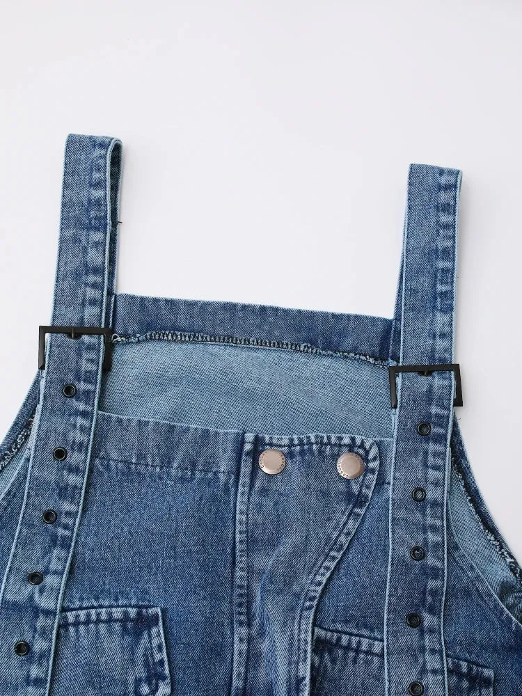 HEYFANCYSTYLE Chic Korean Style Denim Overalls