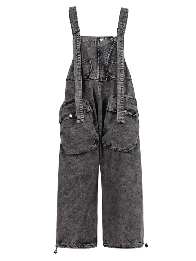 HEYFANCYSTYLE Chic Korean Style Denim Overalls