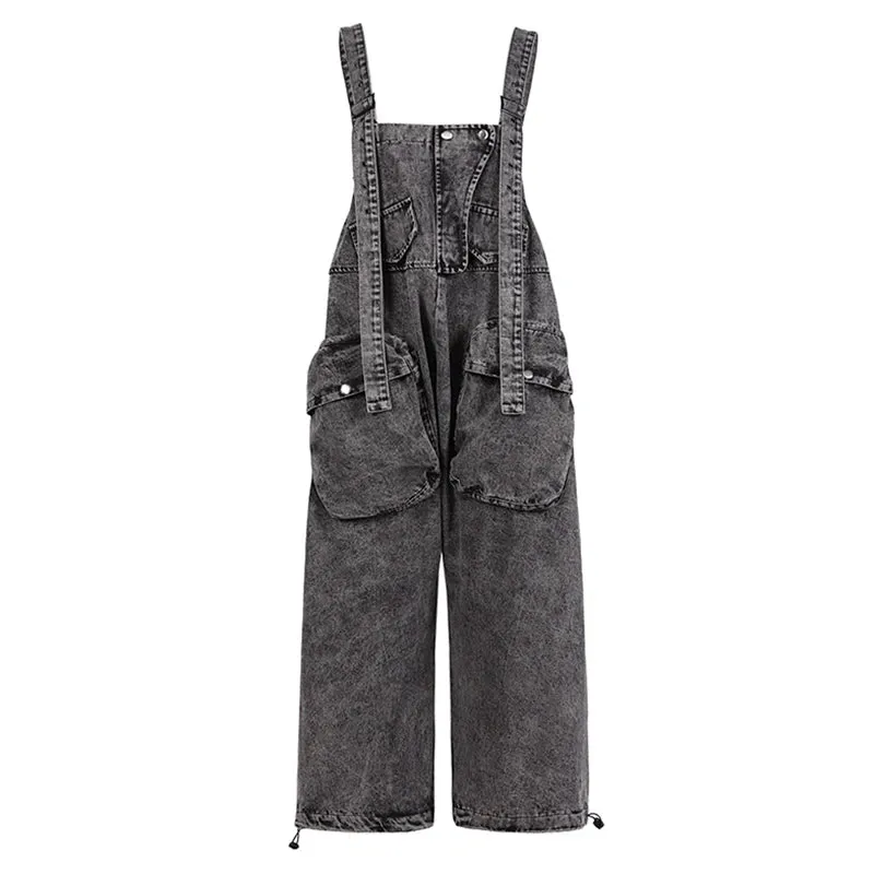 HEYFANCYSTYLE Chic Korean Style Denim Overalls