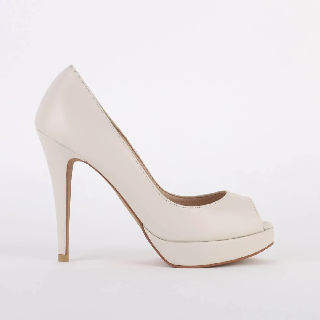 HINT LEATHER - open toe platform