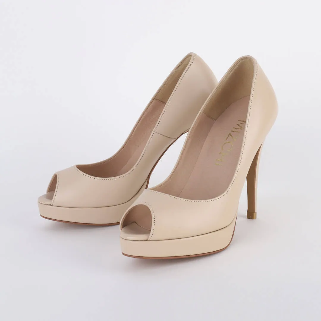 HINT LEATHER - open toe platform