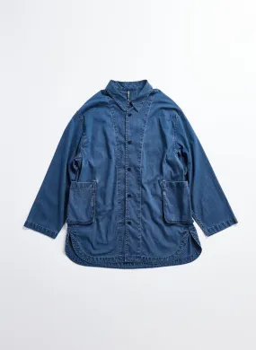 Indigo Dye Cotton Nylon Enzyme Bleach Washed Jacket