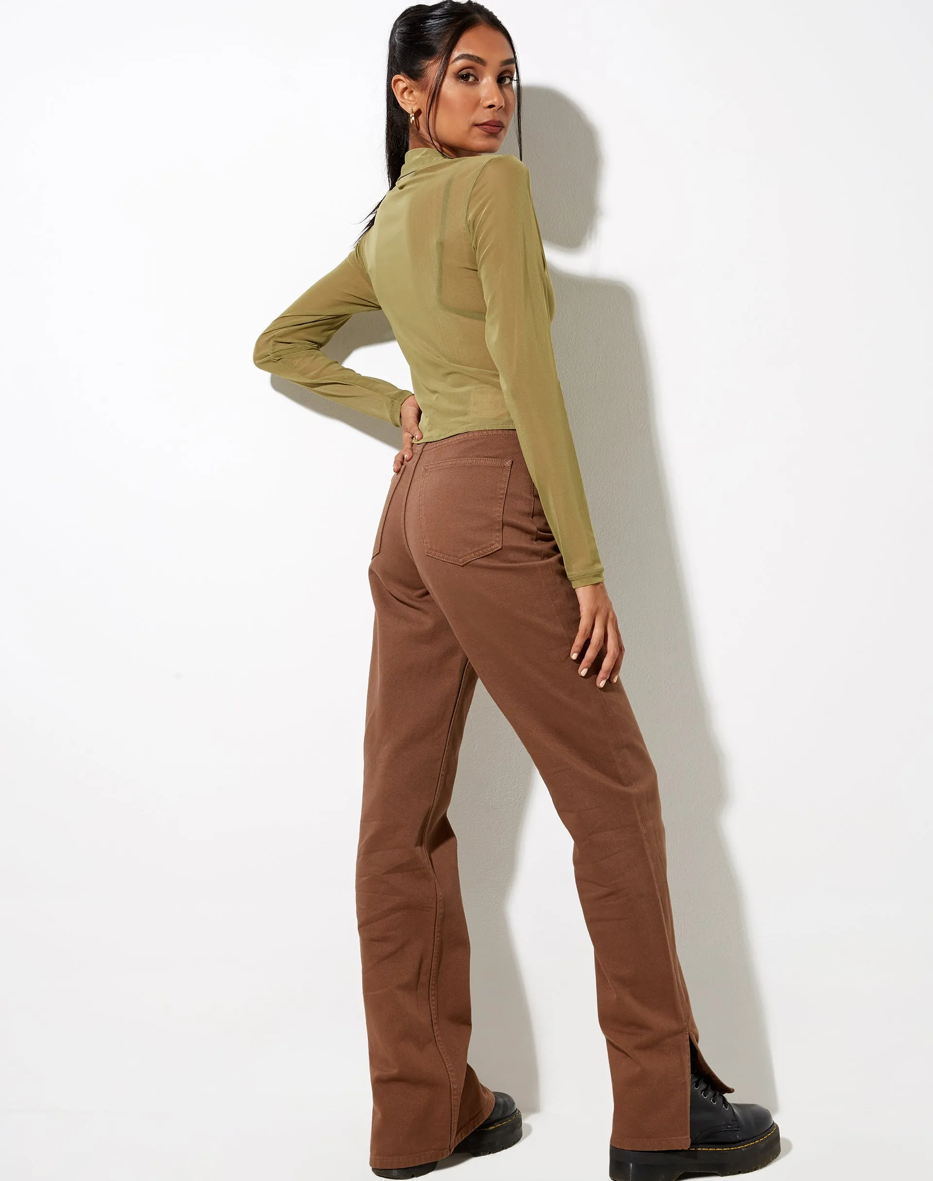 Kelly Shirt in Mesh Olive