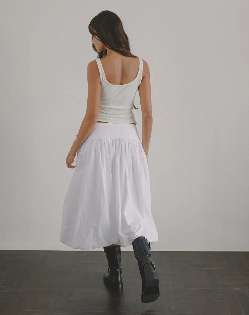 Kiyono Maxi Skirt in Poplin White