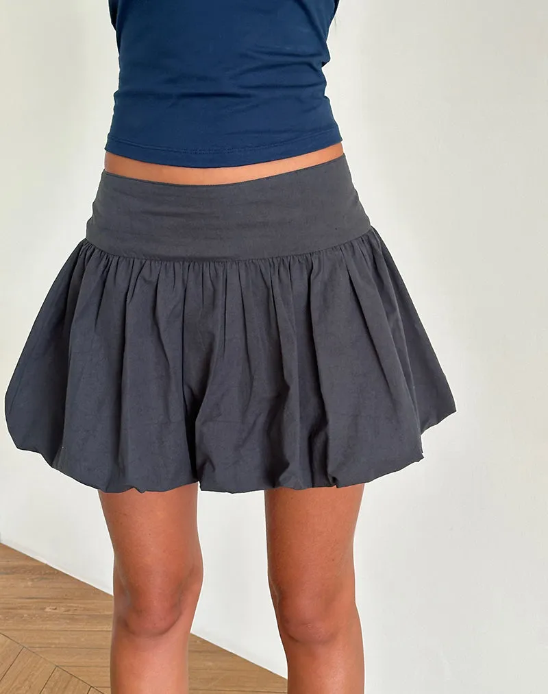 Kiyowo Puffball Mini Skirt in Charcoal Grey