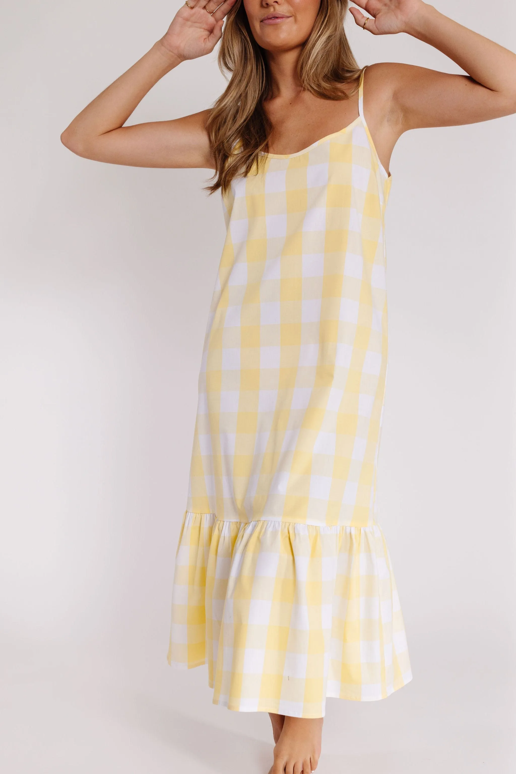 Melinda Dress in Yellow and Ivory