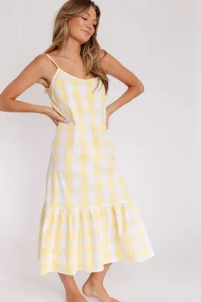 Melinda Dress in Yellow and Ivory