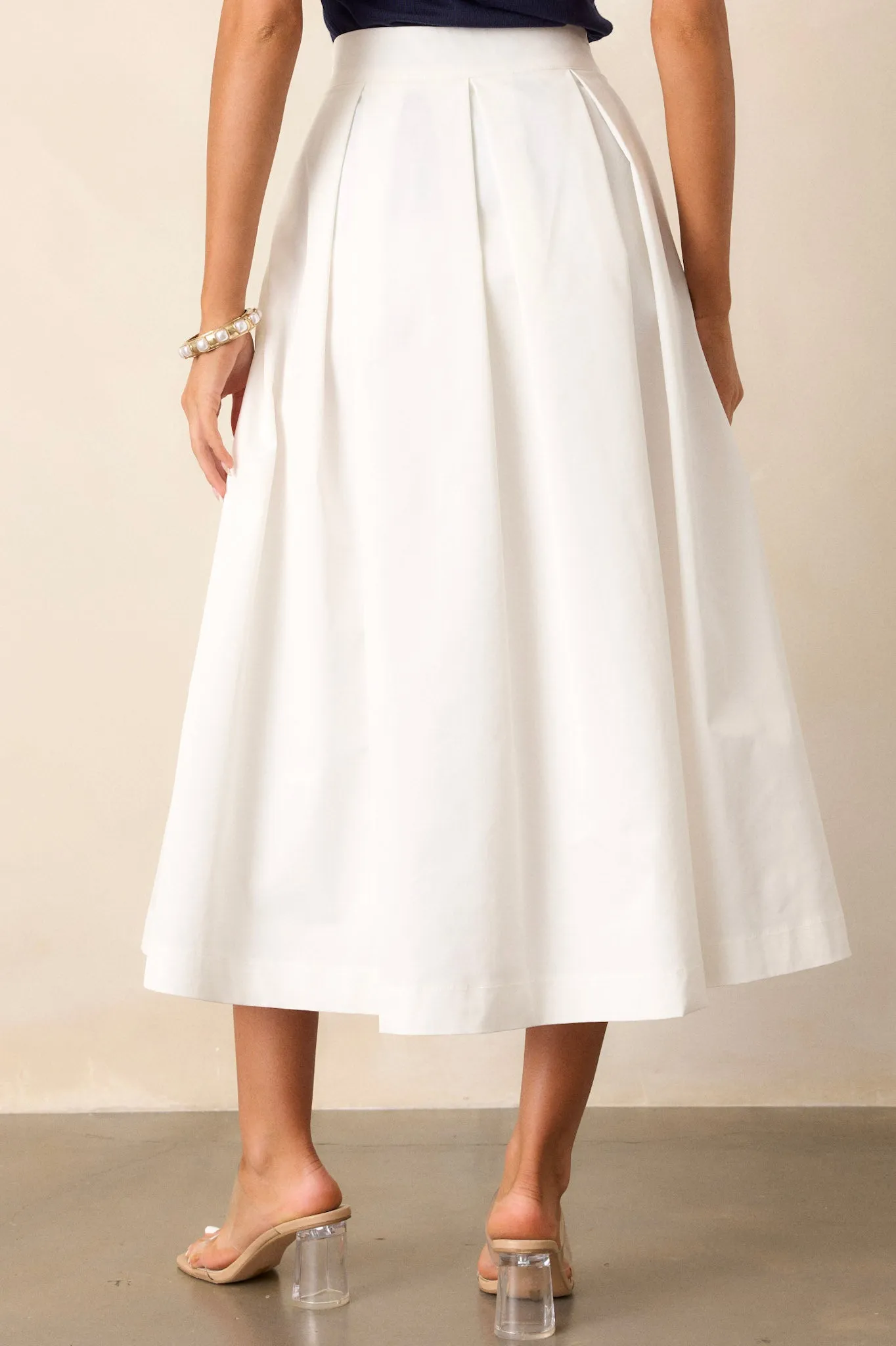 Memories in Focus White Midi Skirt