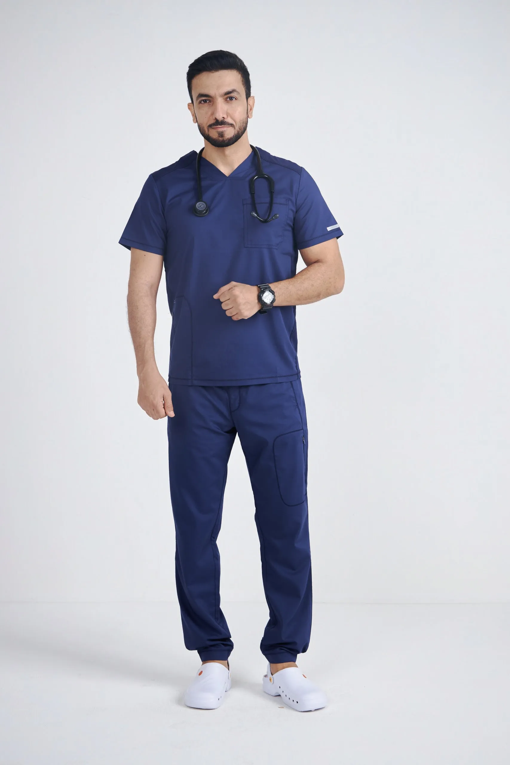 Men's V neck Top & Jogger Pant Scrub Set WW603-WW012