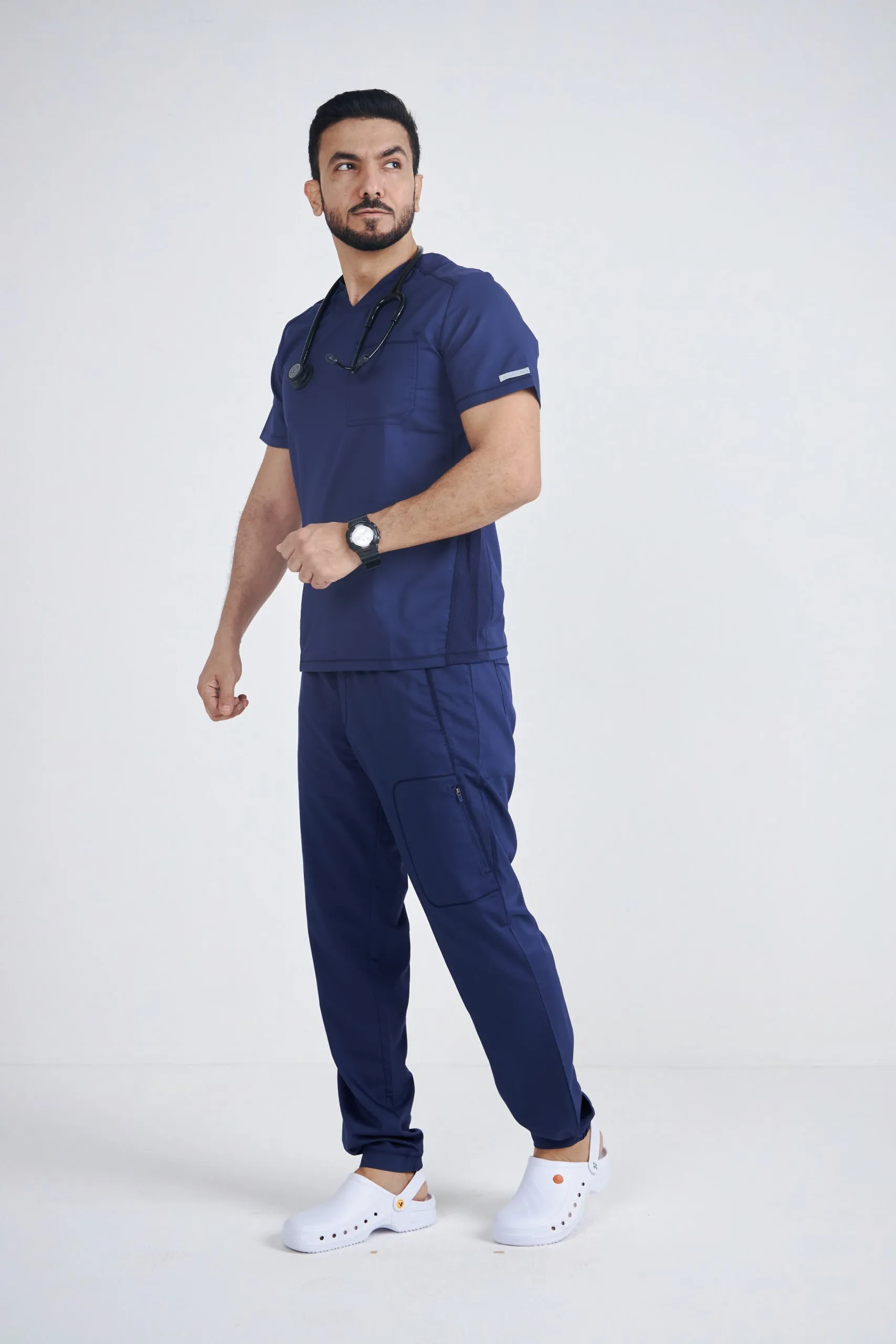 Men's V neck Top & Jogger Pant Scrub Set WW603-WW012