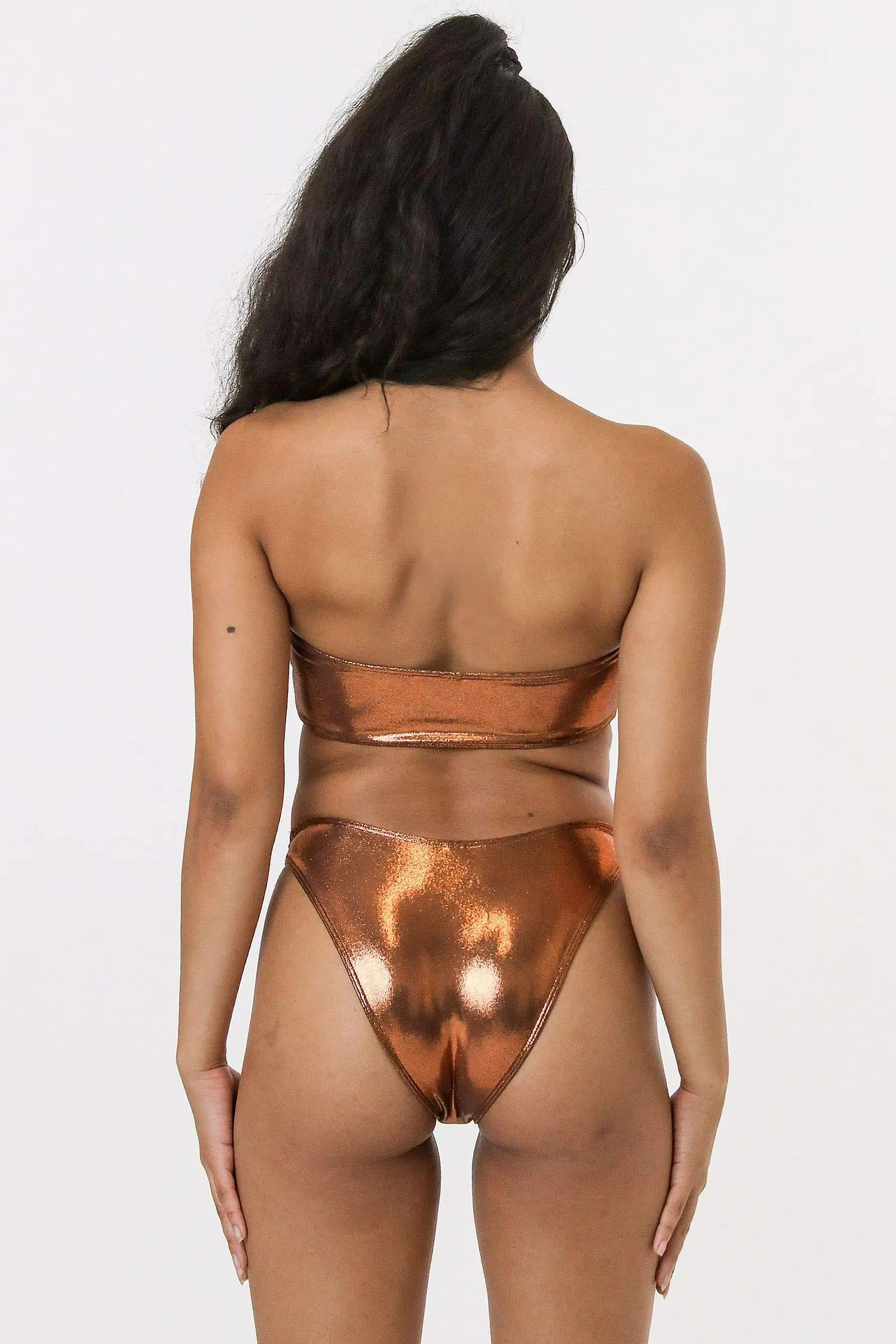 RMH3009 - Shiny Matrix High Cut Bikini Bottom