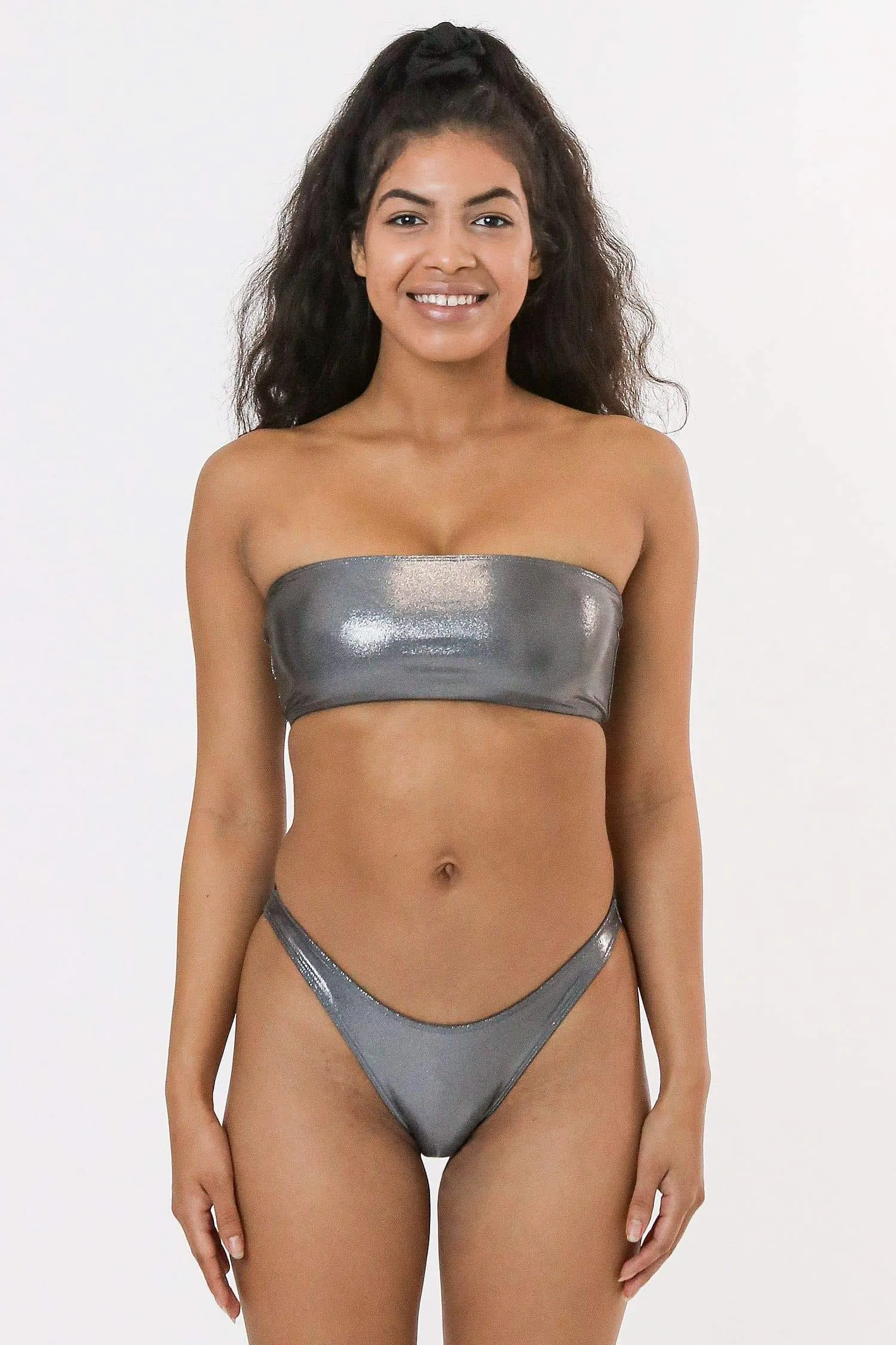 RMH3009 - Shiny Matrix High Cut Bikini Bottom