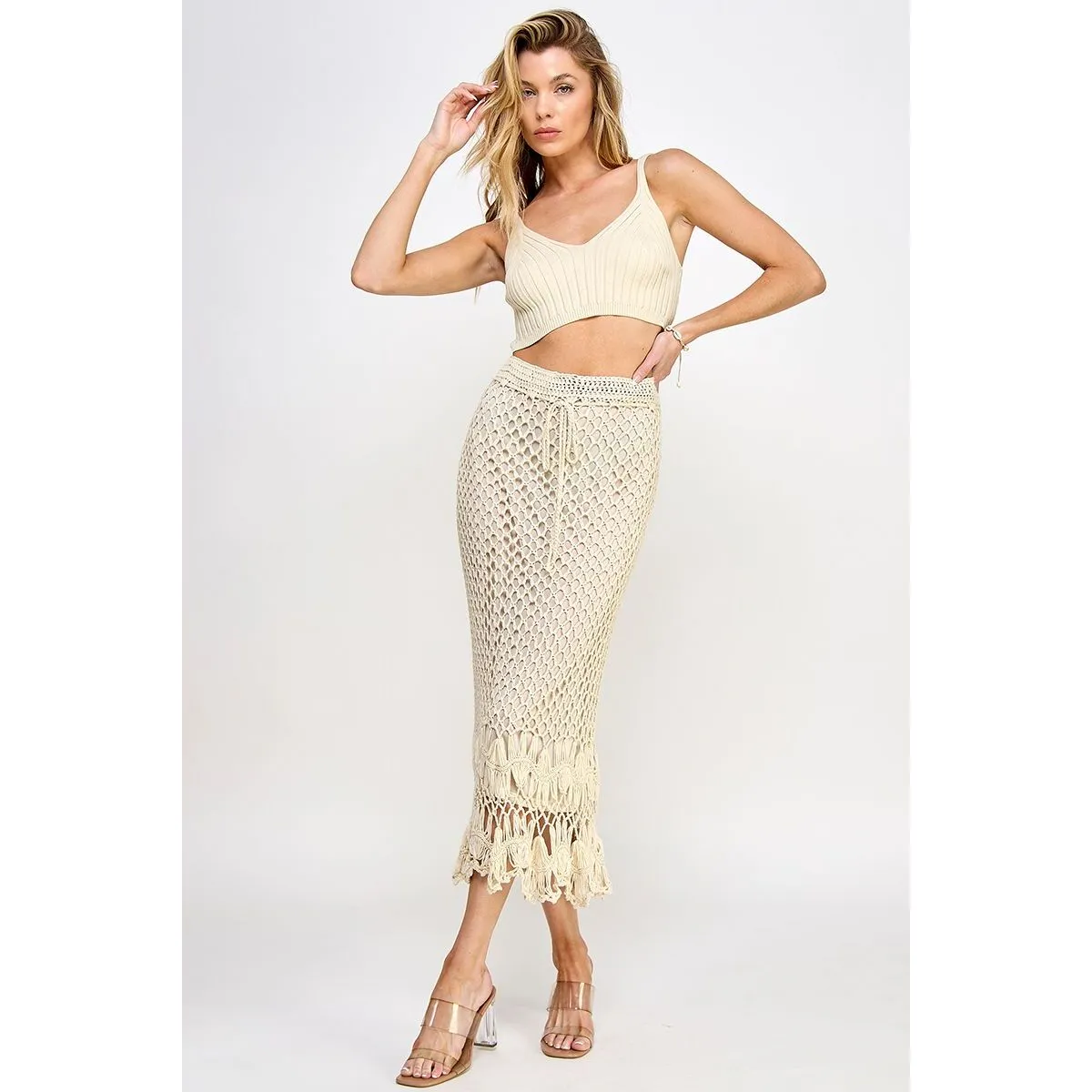 Saraya Crochet Midi Ellison Skirt SALE