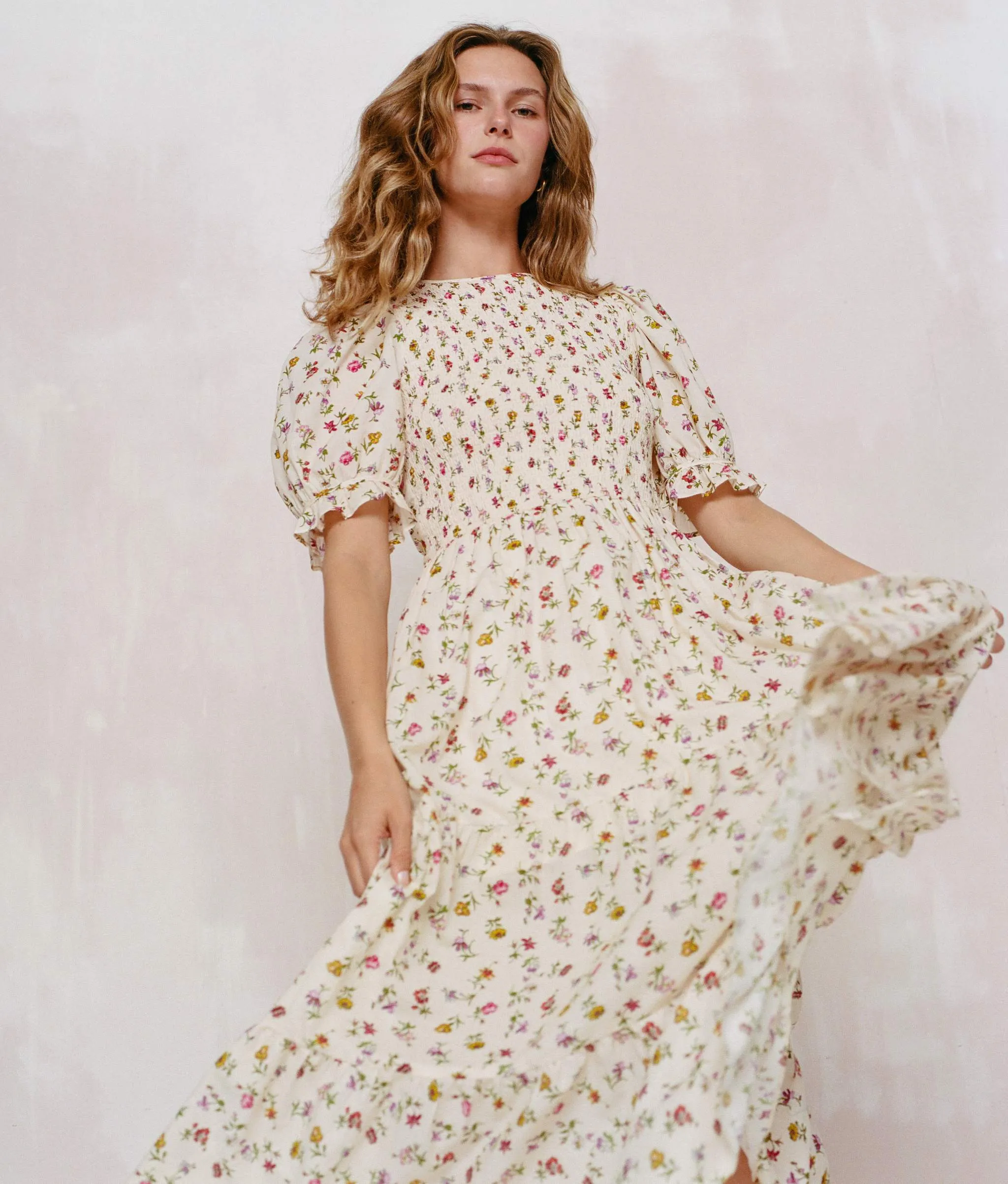 The Amalia Dress | Cream Garden