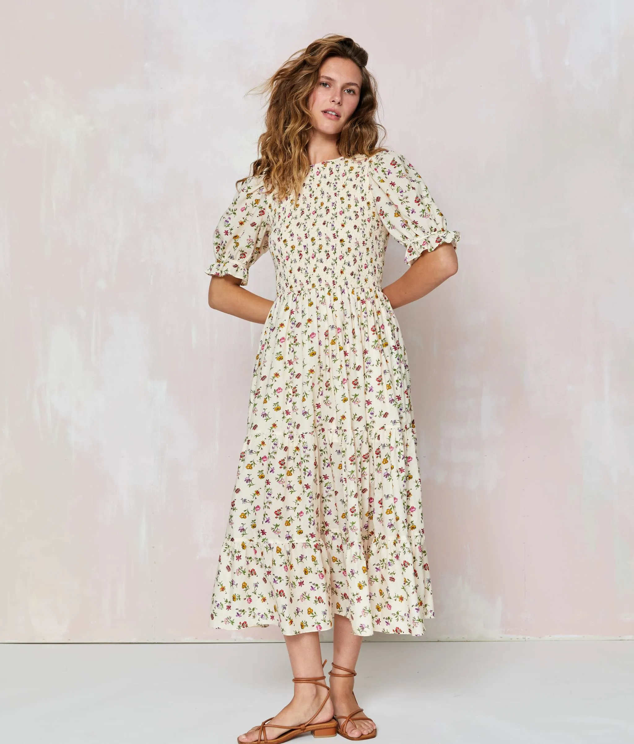 The Amalia Dress | Cream Garden